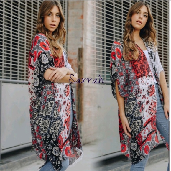 LAST 1 then sold out Boho Floral Patchwork Kimono Cardigan Wrap - Picture 2 of 7